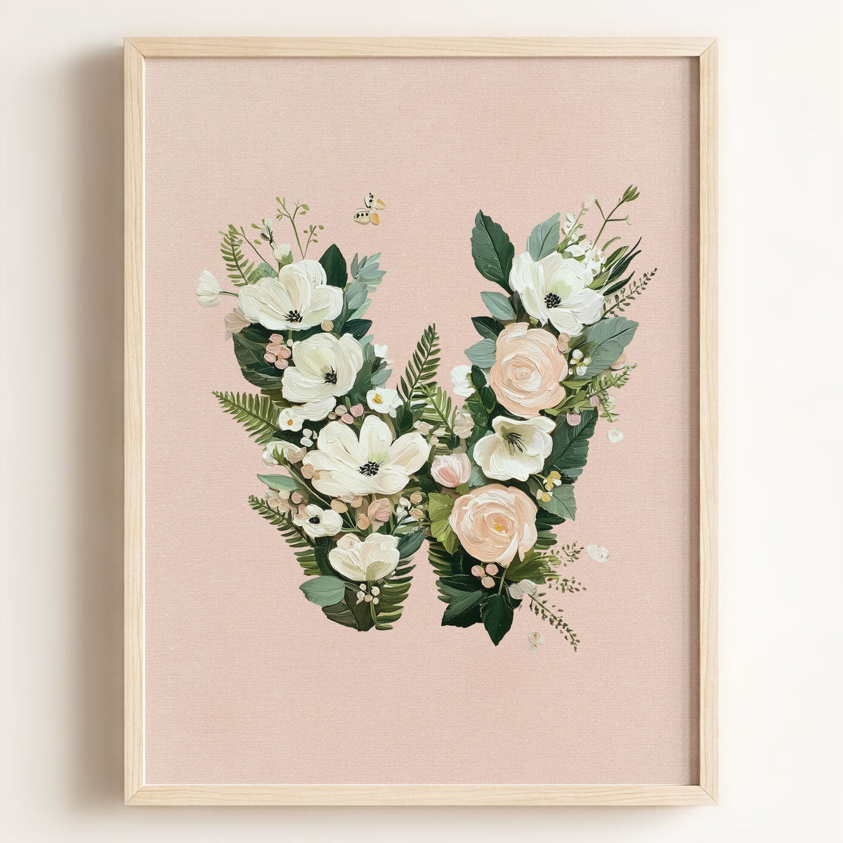 Heirloom Floral Alphabet Prints — Framed
