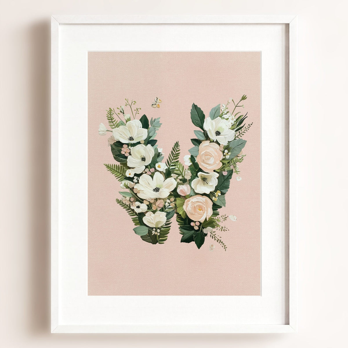 Heirloom Floral Alphabet Prints — Framed
