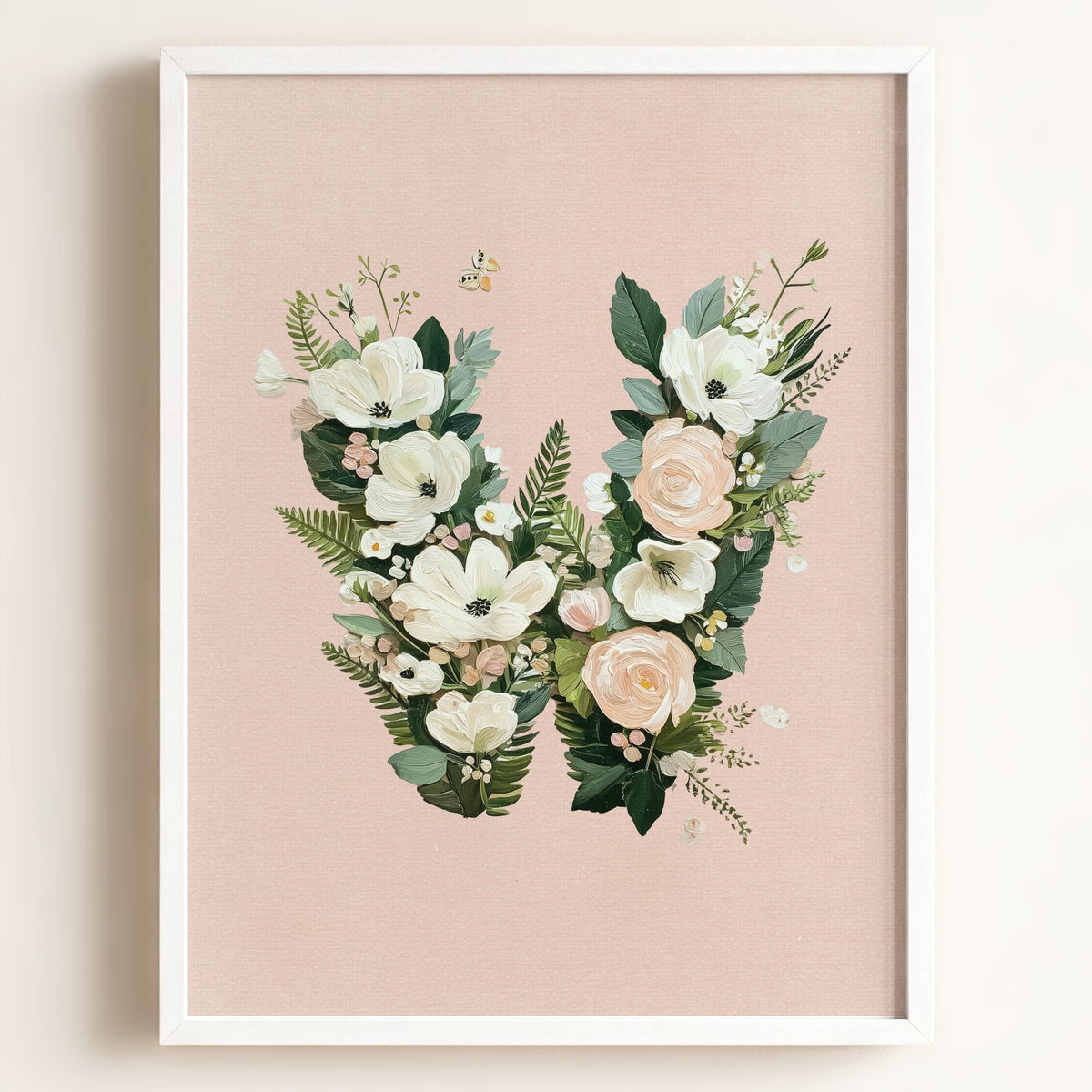 Heirloom Floral Alphabet Prints — Framed