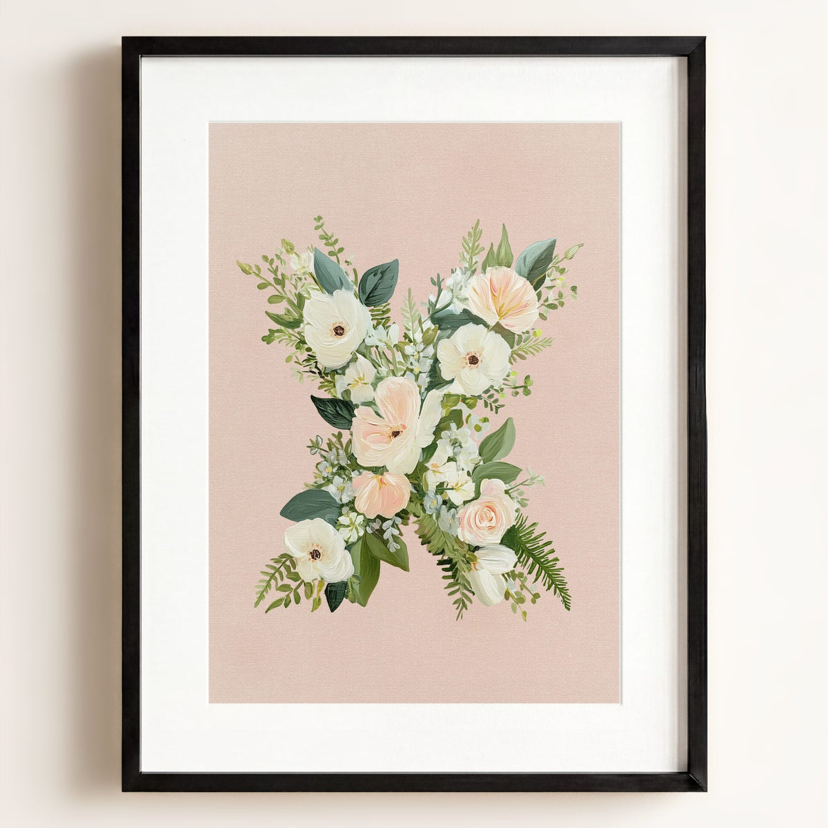 Heirloom Floral Alphabet Prints — Framed