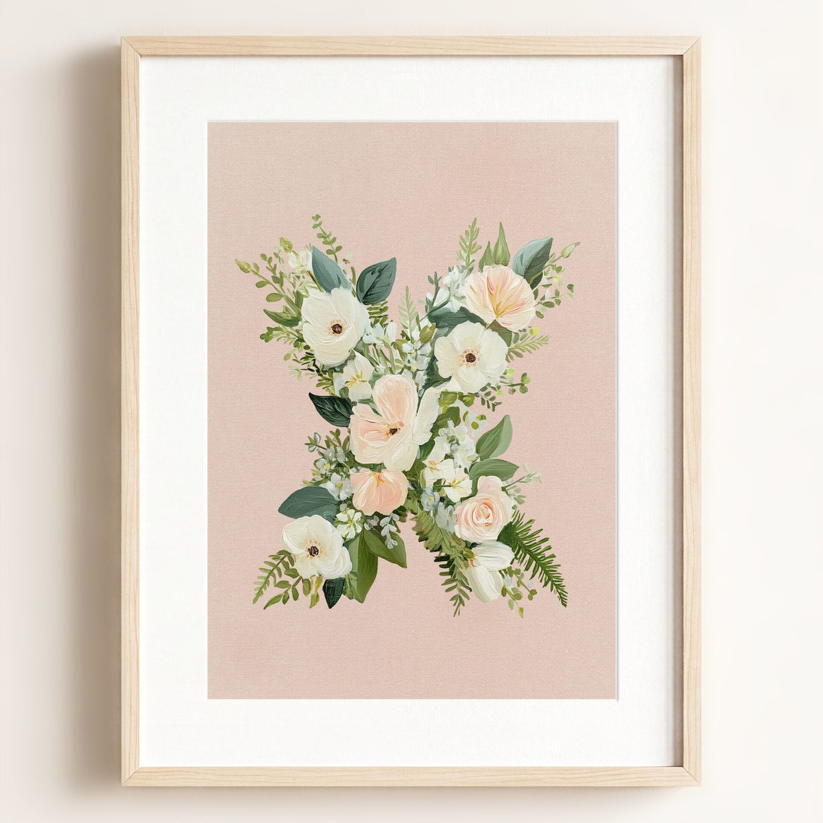 Heirloom Floral Alphabet Prints — Framed