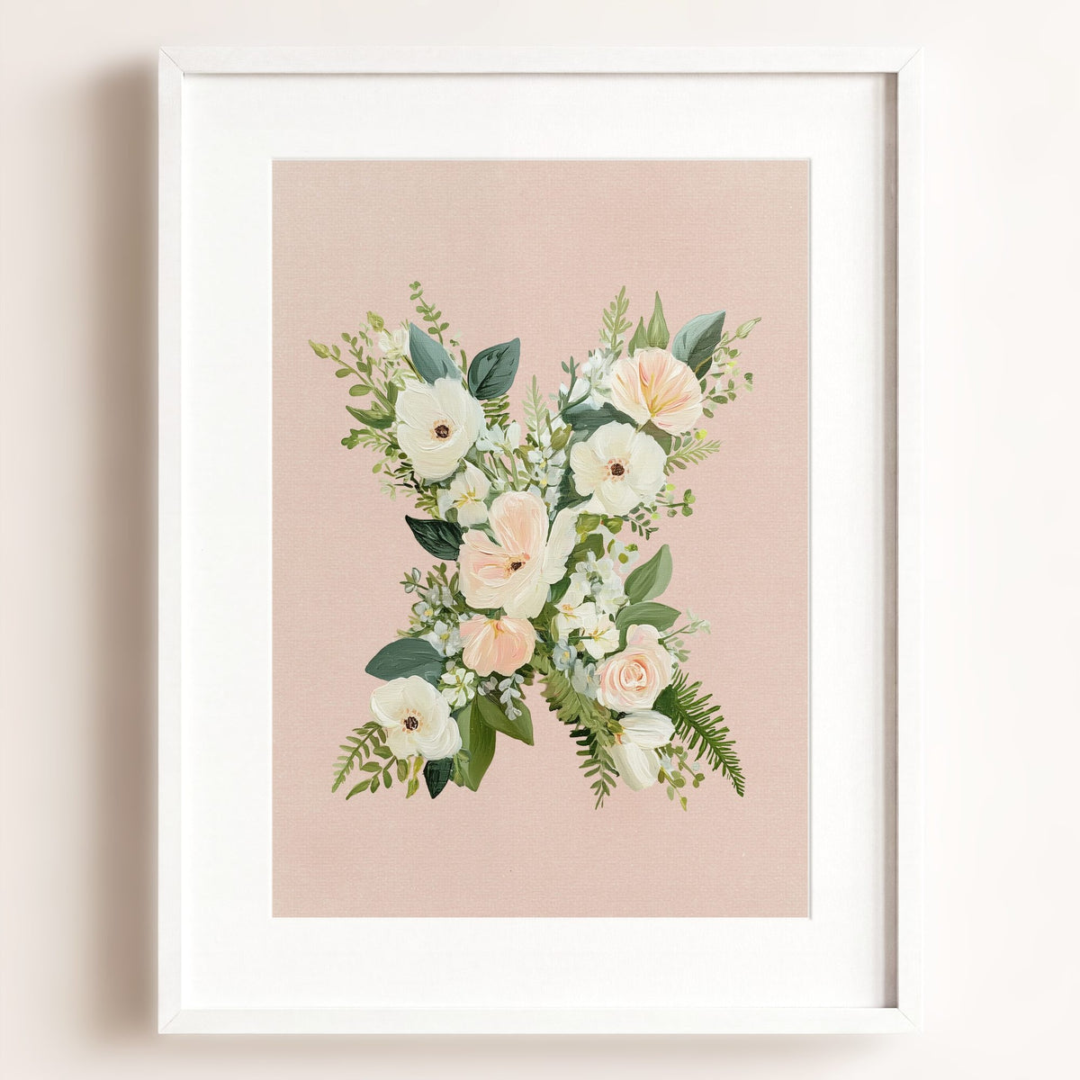 Heirloom Floral Alphabet Prints — Framed