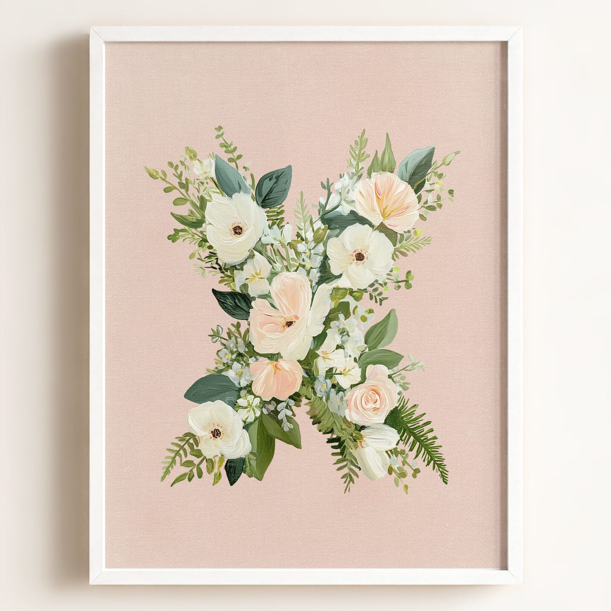Heirloom Floral Alphabet Prints — Framed