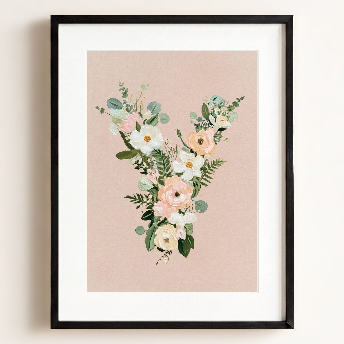 Heirloom Floral Alphabet Prints — Framed