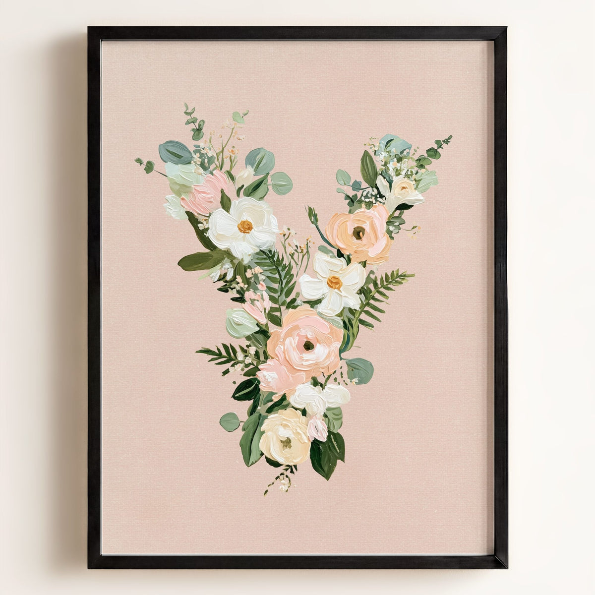 Heirloom Floral Alphabet Prints — Framed