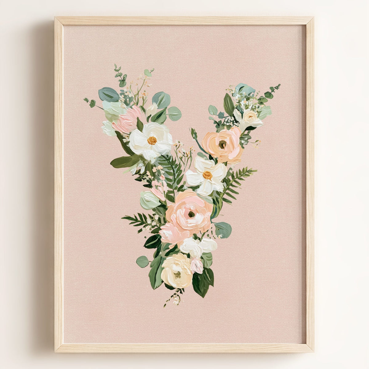 Heirloom Floral Alphabet Prints — Framed