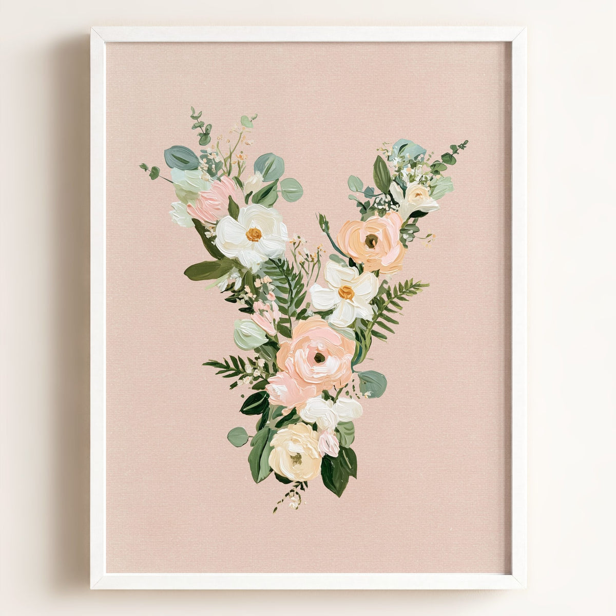 Heirloom Floral Alphabet Prints — Framed