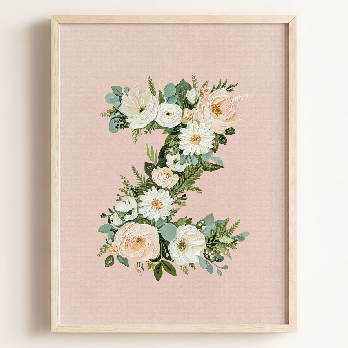 Heirloom Floral Alphabet Prints — Framed
