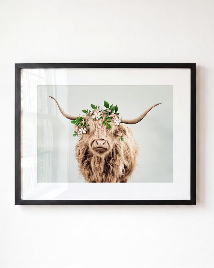 Highland Cow with Flower Crown
