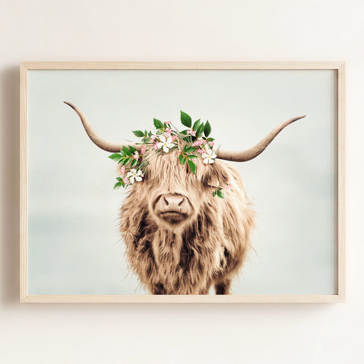 Highland Cow with Flower Crown