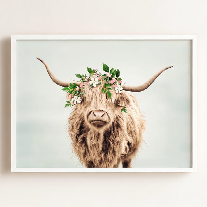 Highland Cow with Flower Crown