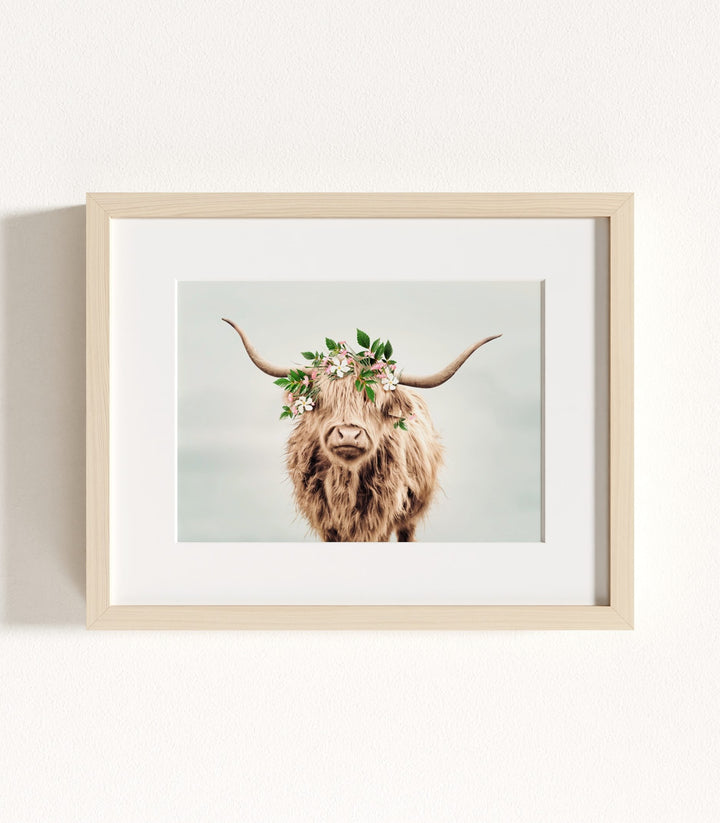 Highland Cow with Flower Crown