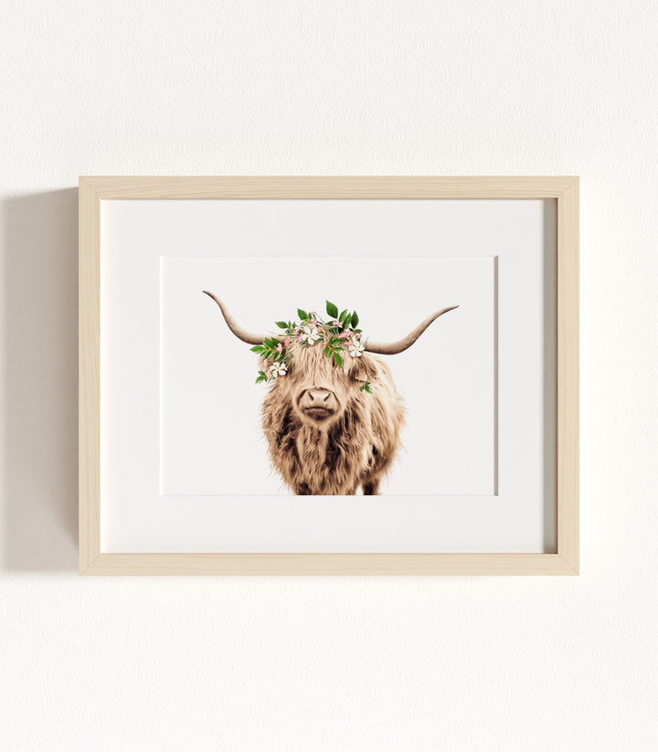 Highland Cow with Flower Crown