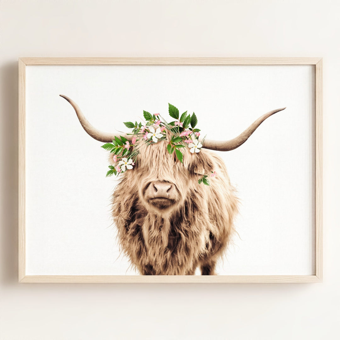 Highland Cow with Flower Crown