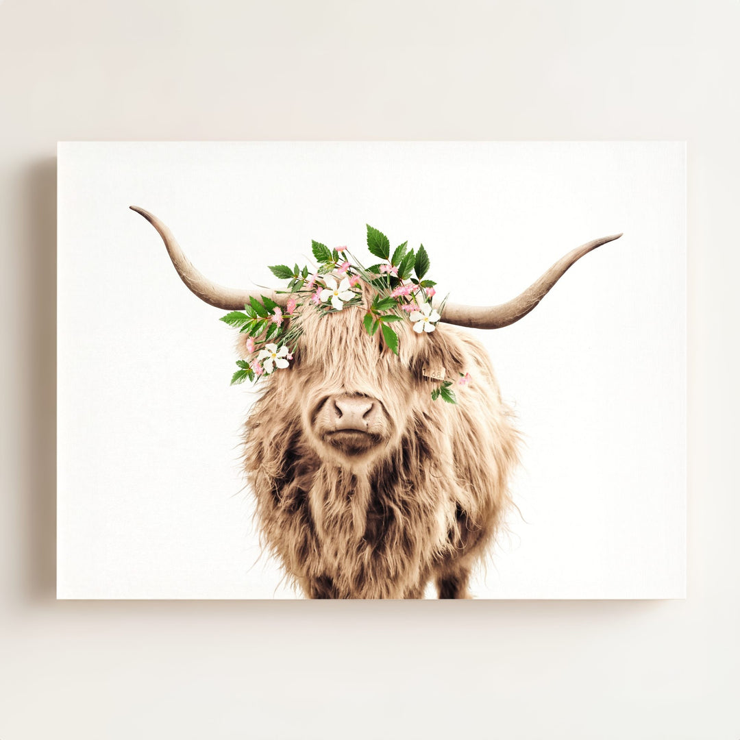 Highland Cow with Flower Crown