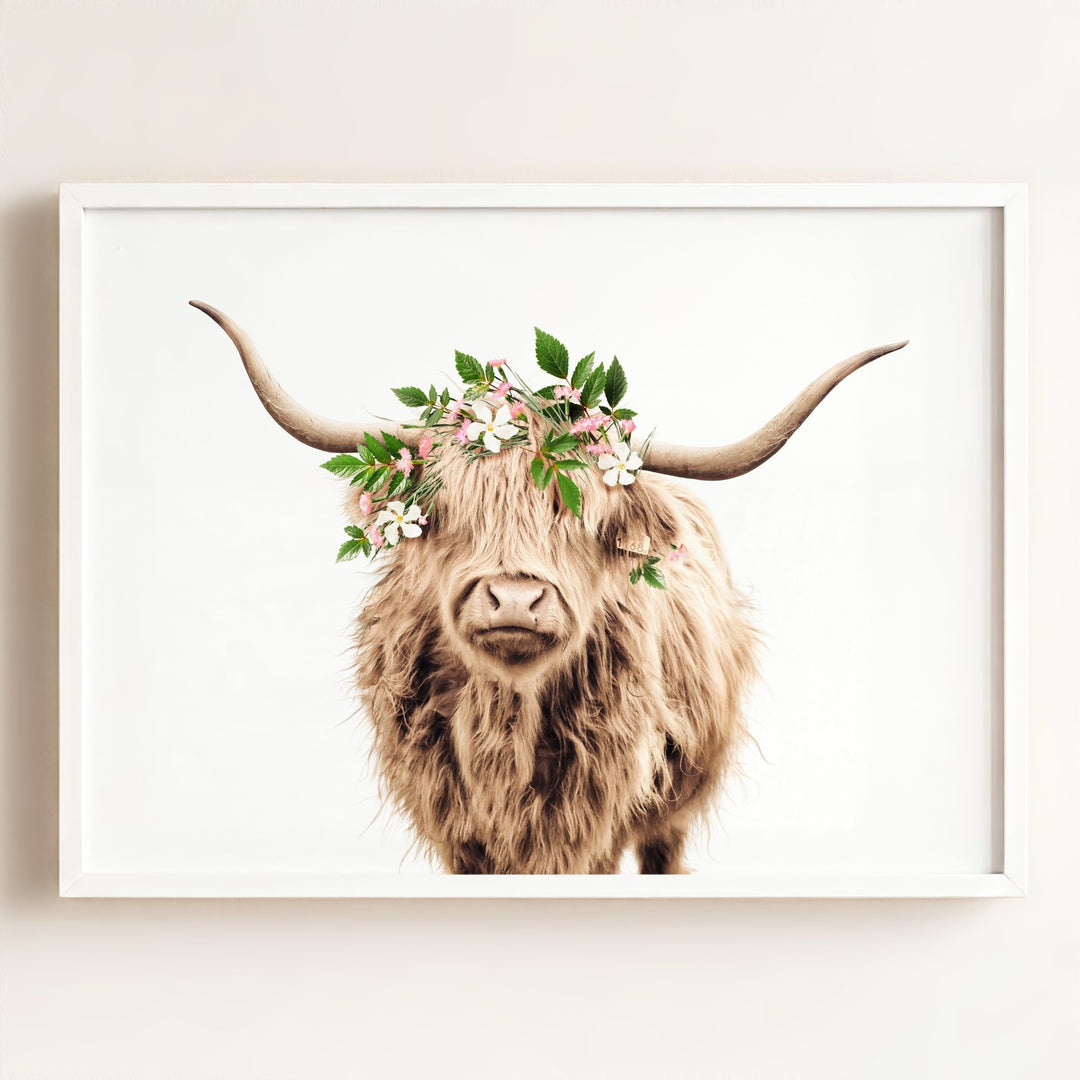 Highland Cow with Flower Crown