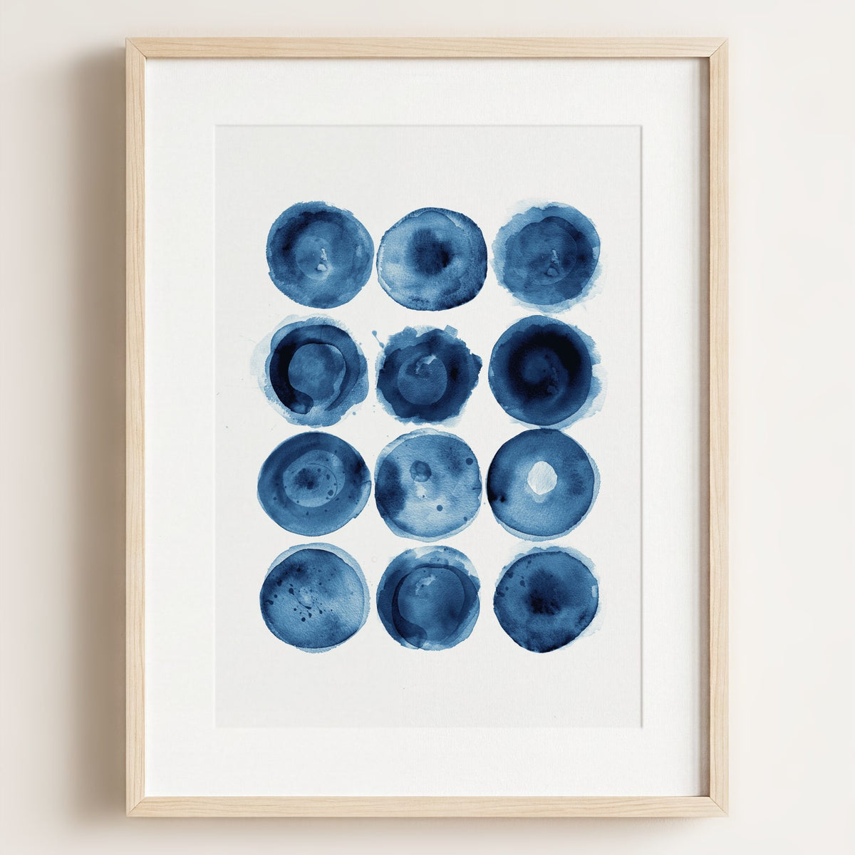 Indigo Blue Abstract Art No. 3 - Framed Art