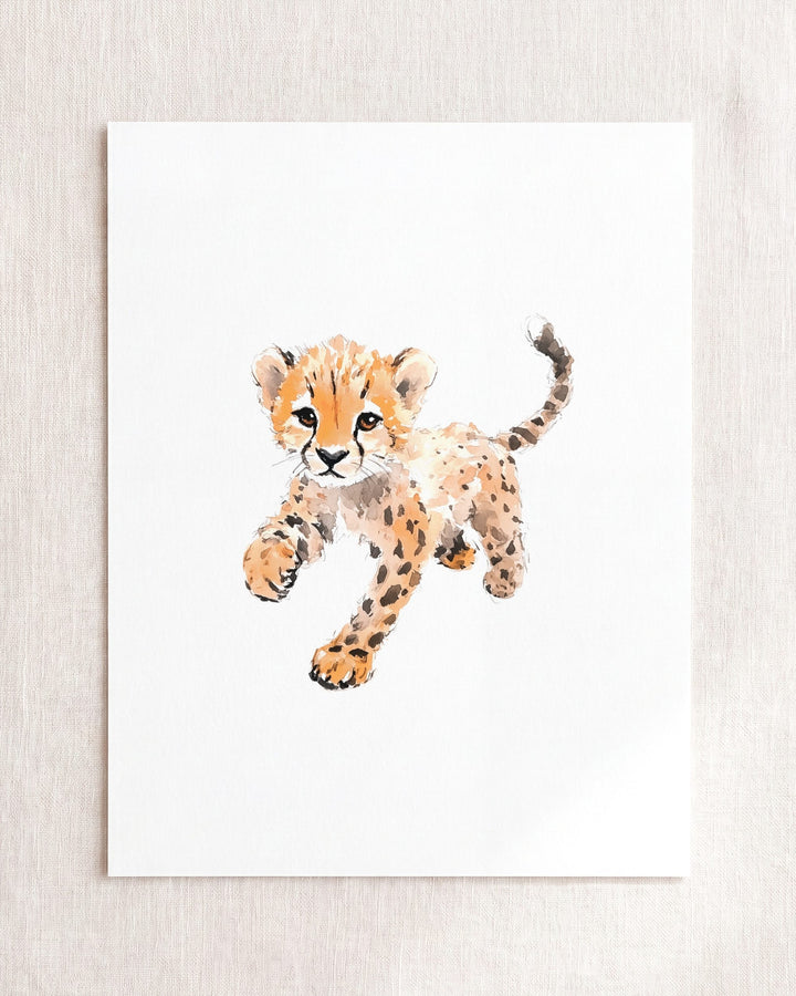 Keepsake Kingdom Watercolor Cheetah Art Print