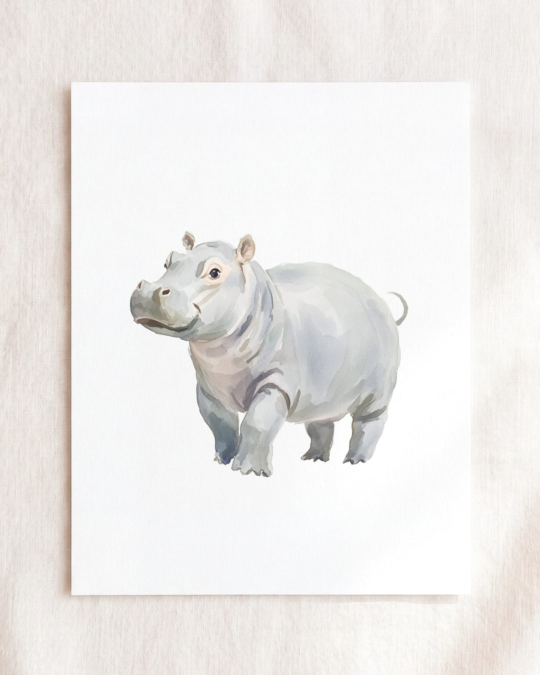 Keepsake Kingdom Watercolor Hippo Art Print