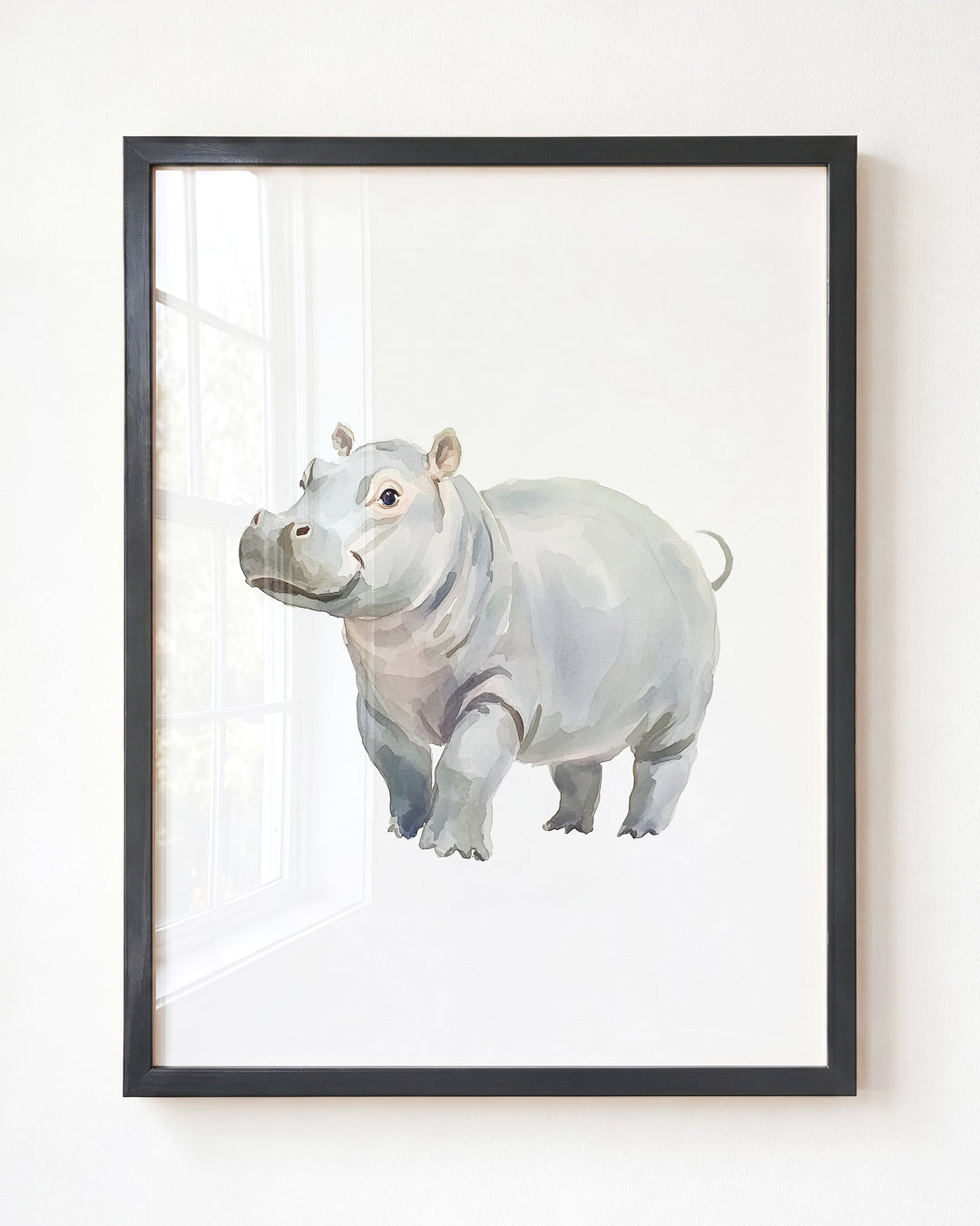 Keepsake Kingdom Watercolor Hippo Art Print