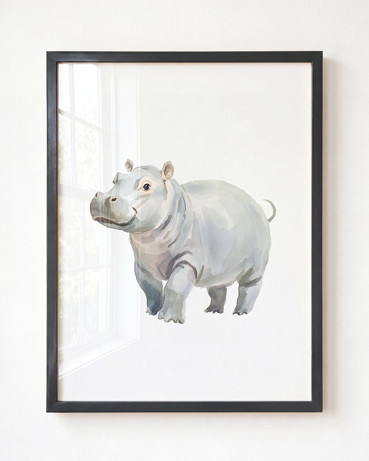 Keepsake Kingdom Watercolor Hippo Art Print