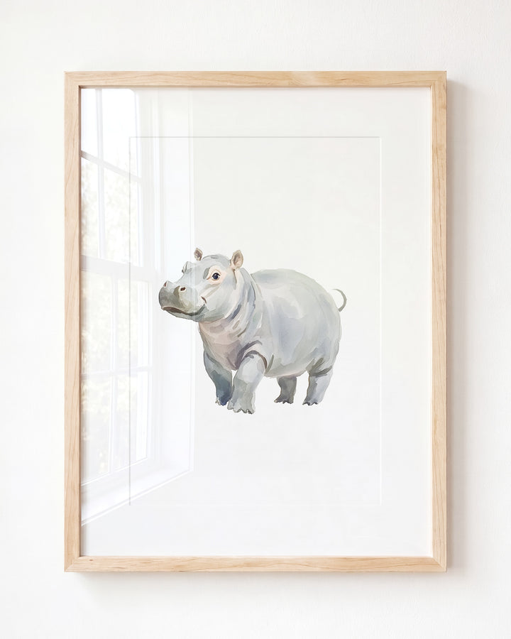 Keepsake Kingdom Watercolor Hippo Art Print