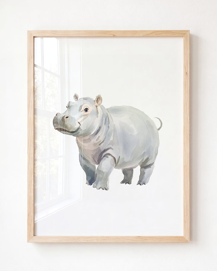 Keepsake Kingdom Watercolor Hippo Art Print