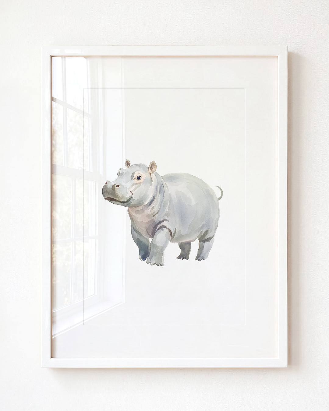 Keepsake Kingdom Watercolor Hippo Art Print