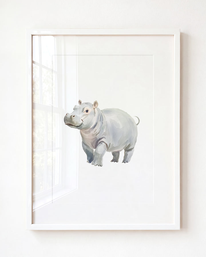 Keepsake Kingdom Watercolor Hippo Art Print