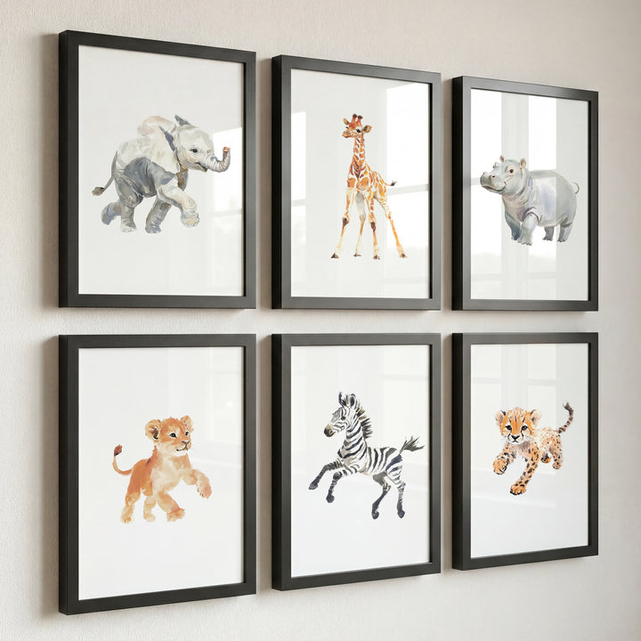 Keepsake Kingdom: Watercolor Safari Animals Set of 6