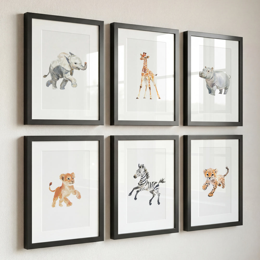 Keepsake Kingdom: Watercolor Safari Animals Set of 6