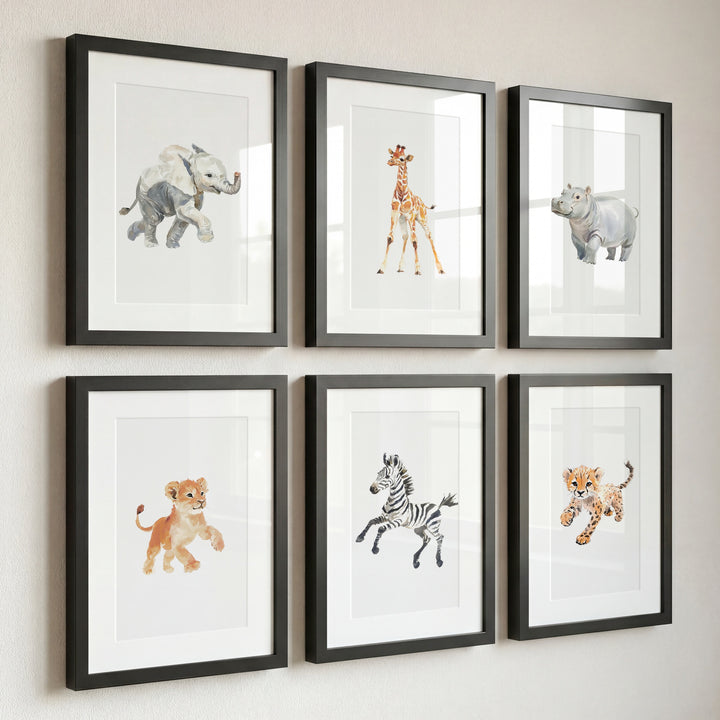 Keepsake Kingdom: Watercolor Safari Animals Set of 6