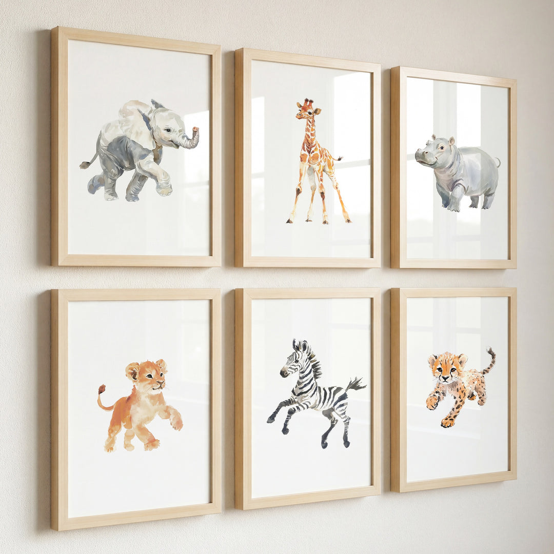 Keepsake Kingdom: Watercolor Safari Animals Set of 6