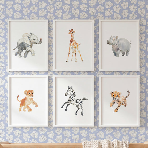 Keepsake Kingdom: Watercolor Safari Animals Set of 6