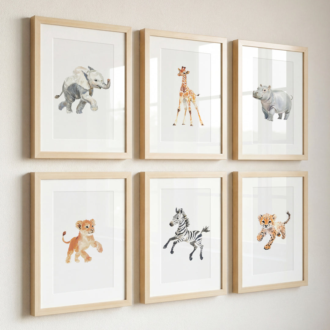 Keepsake Kingdom: Watercolor Safari Animals Set of 6