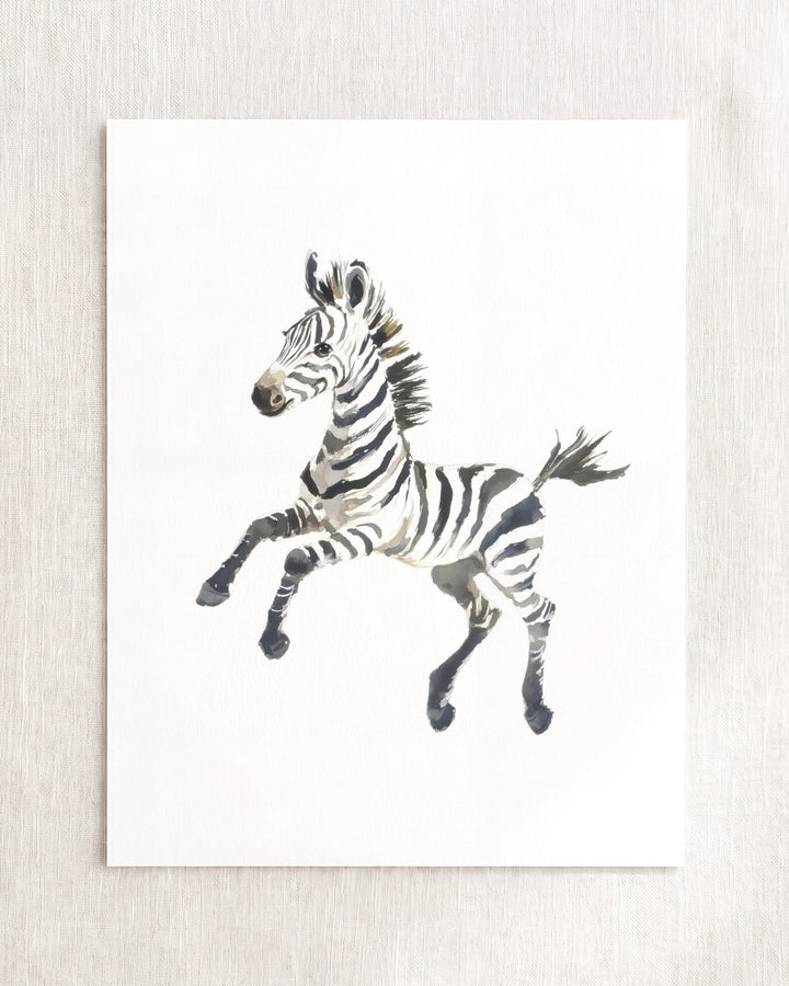 Keepsake Kingdom Watercolor Zebra Art Print