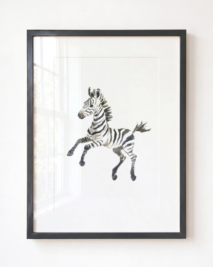 Keepsake Kingdom Watercolor Zebra Art Print