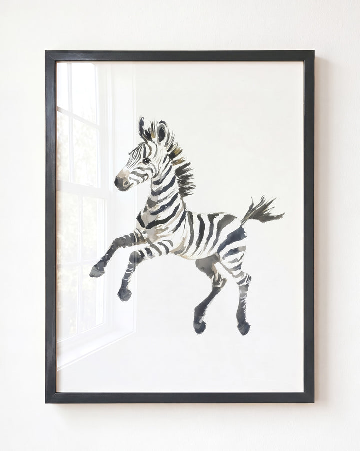 Keepsake Kingdom Watercolor Zebra Art Print