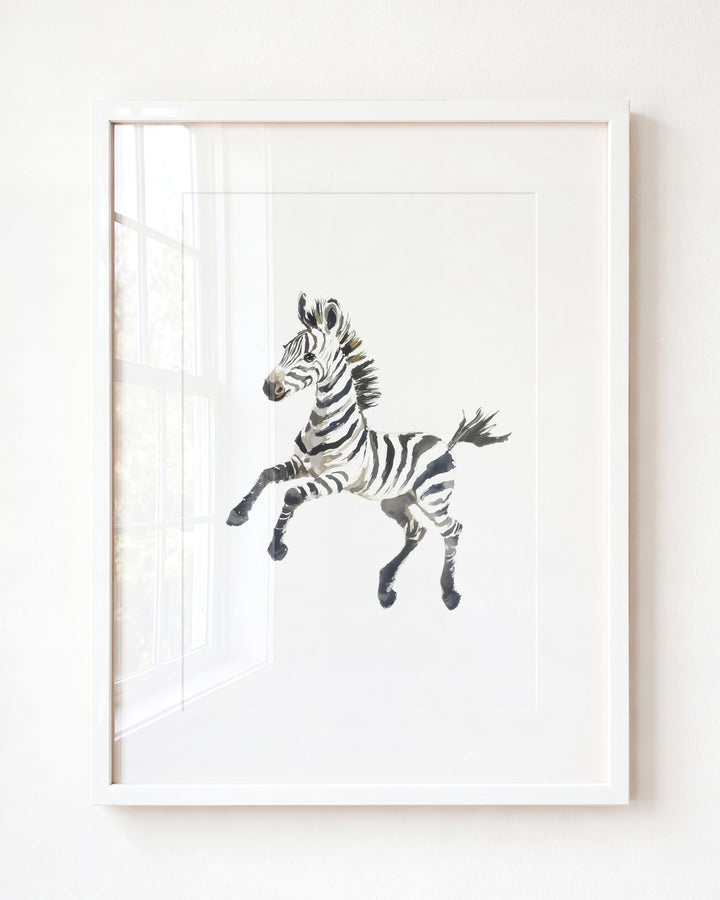 Keepsake Kingdom Watercolor Zebra Art Print