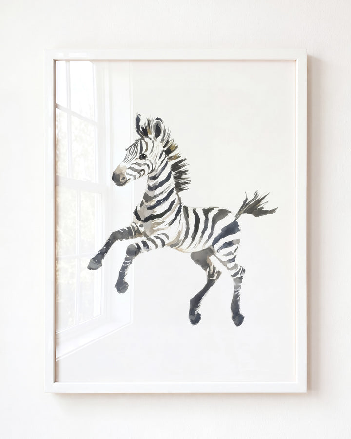 Keepsake Kingdom Watercolor Zebra Art Print