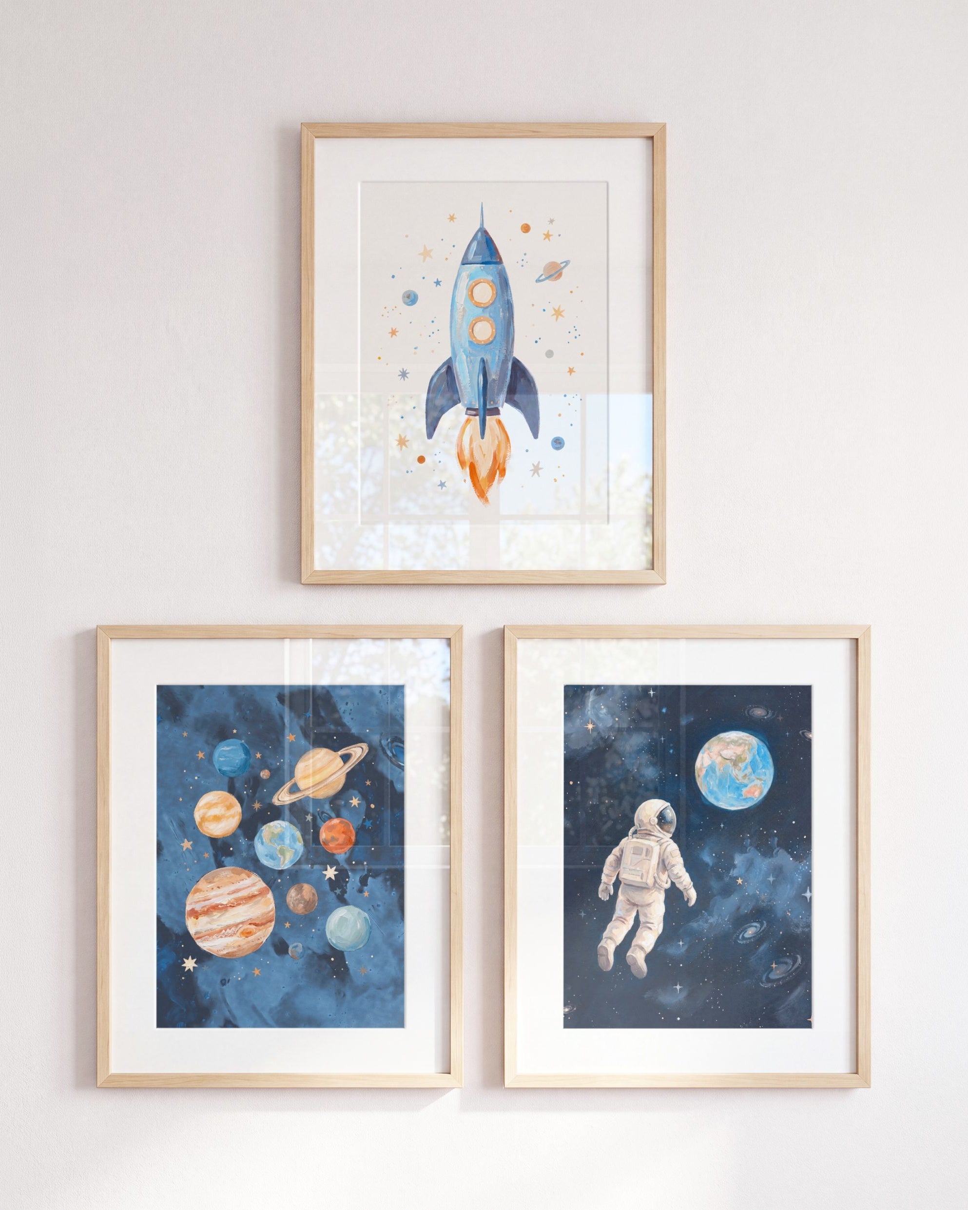 Little Astronaut Nursery Art Set of 3