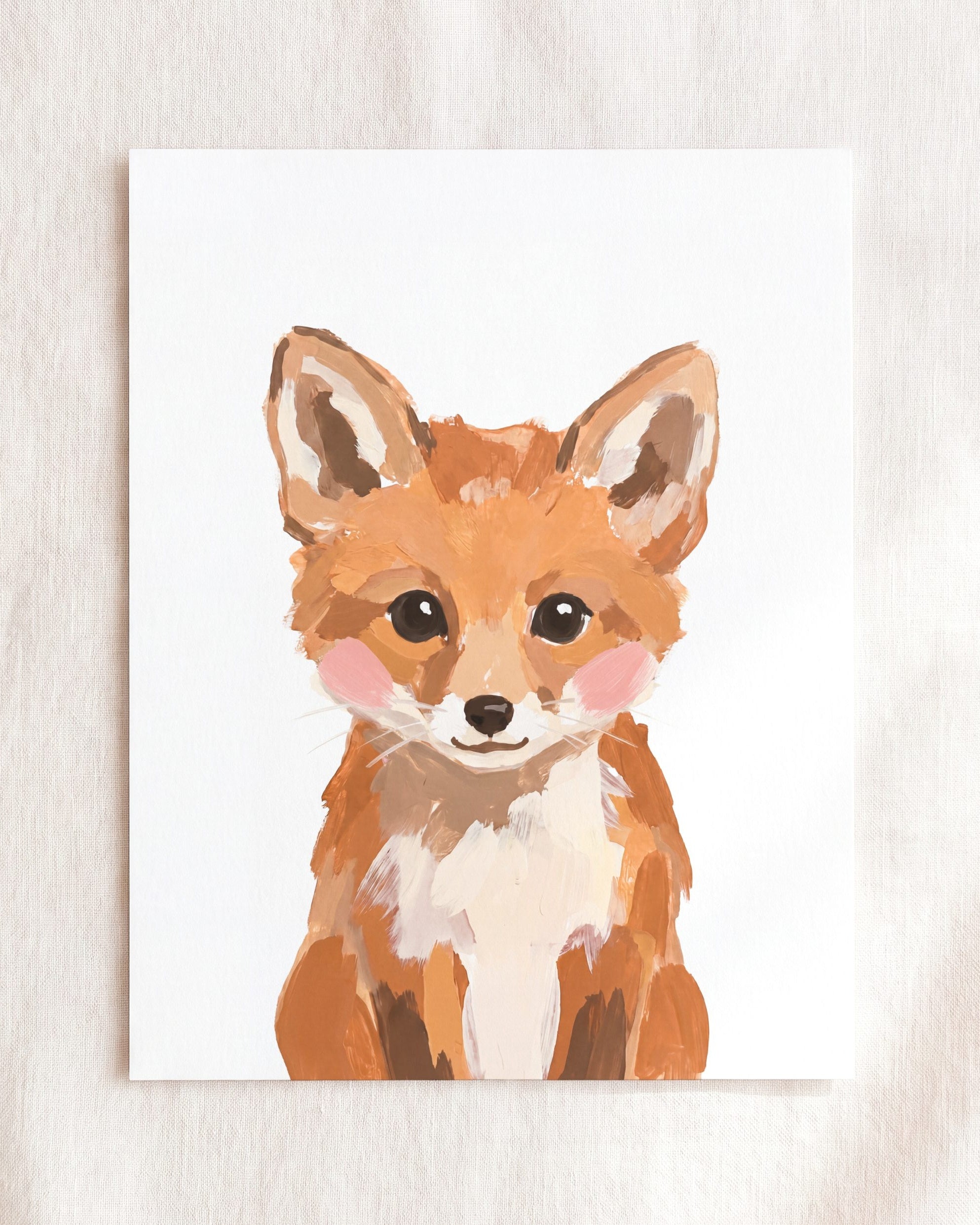 Little Painted Fox - Classic · 16x20 · Natural Frame with Mat