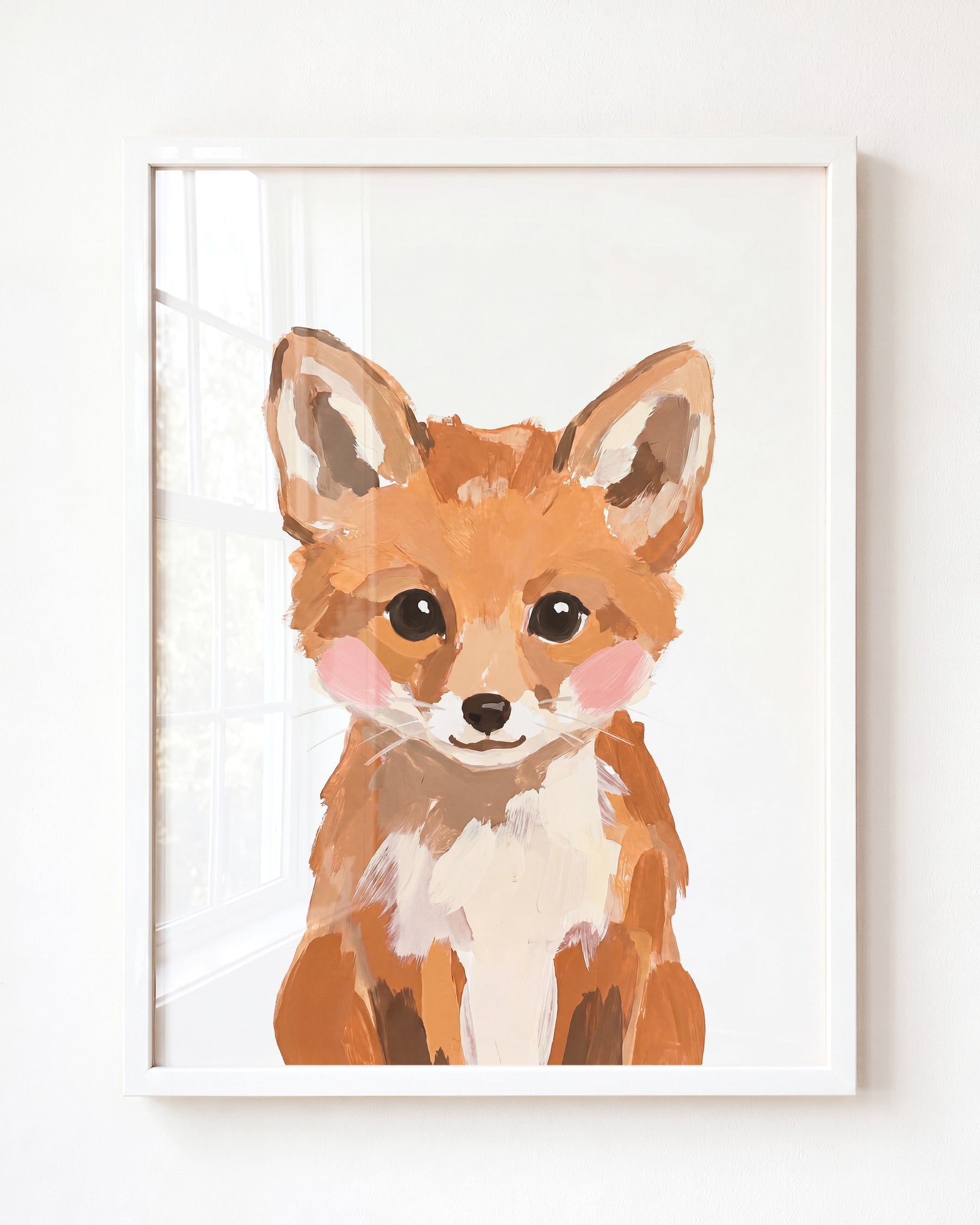 Little Painted Fox — gouache portrait nursery art