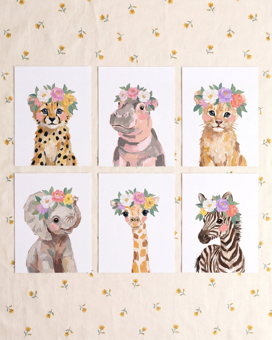 Little Painted Safari Pals Set of 6 - Flowers