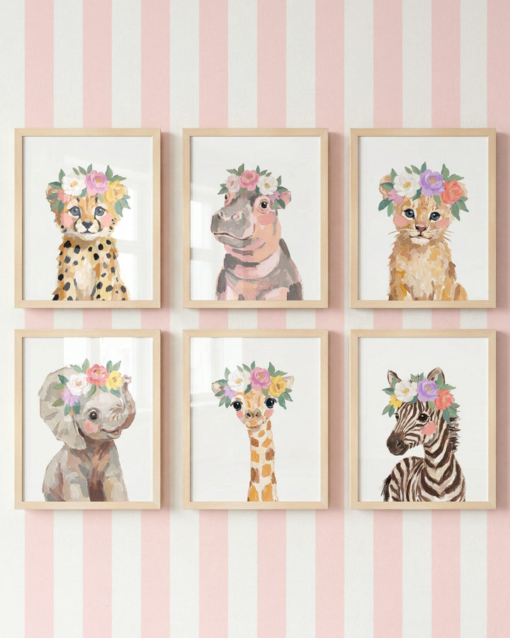 Little Painted Safari Pals Set of 6 - Flowers