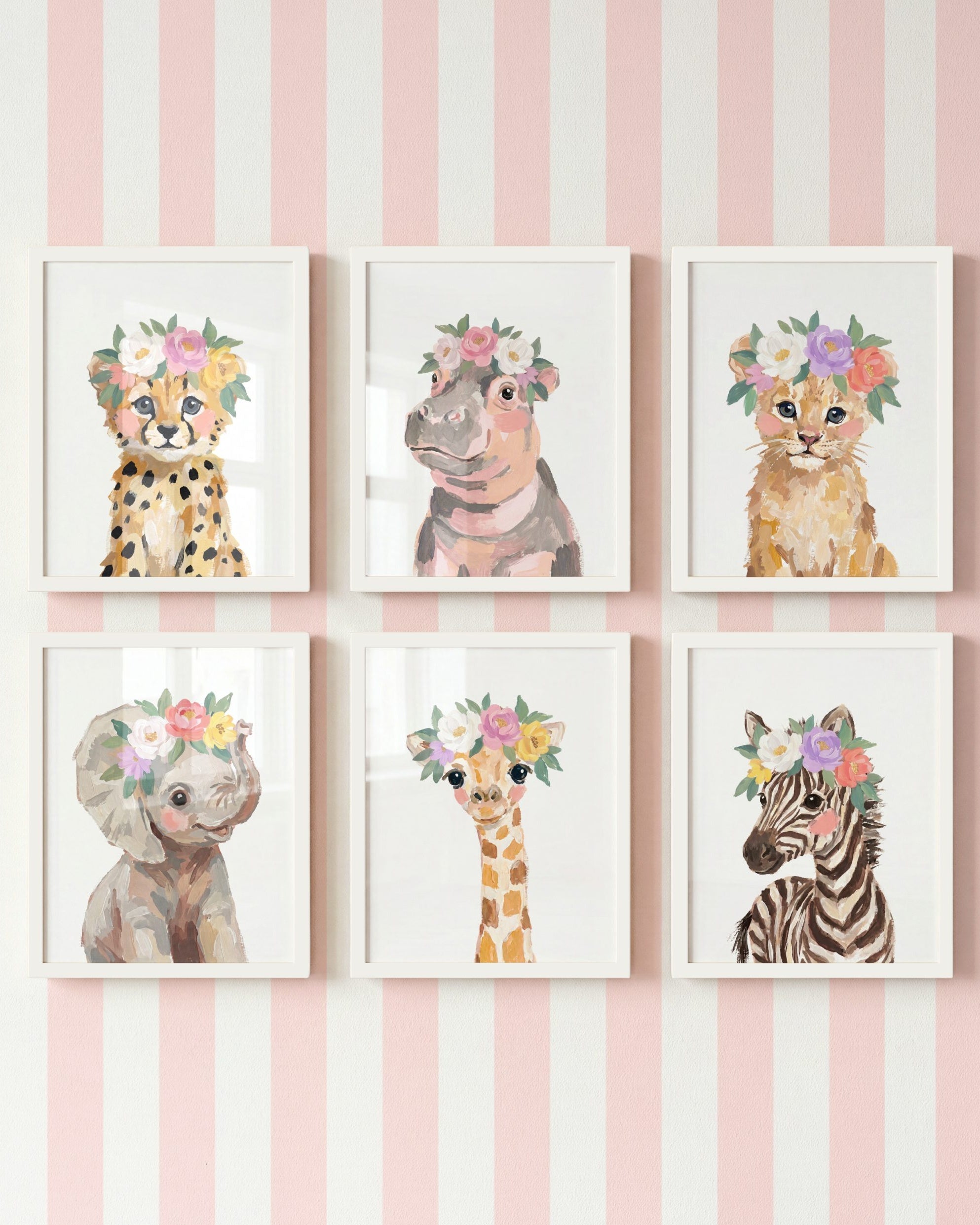 Little Painted Safari Pals Set of 6 - Flowers