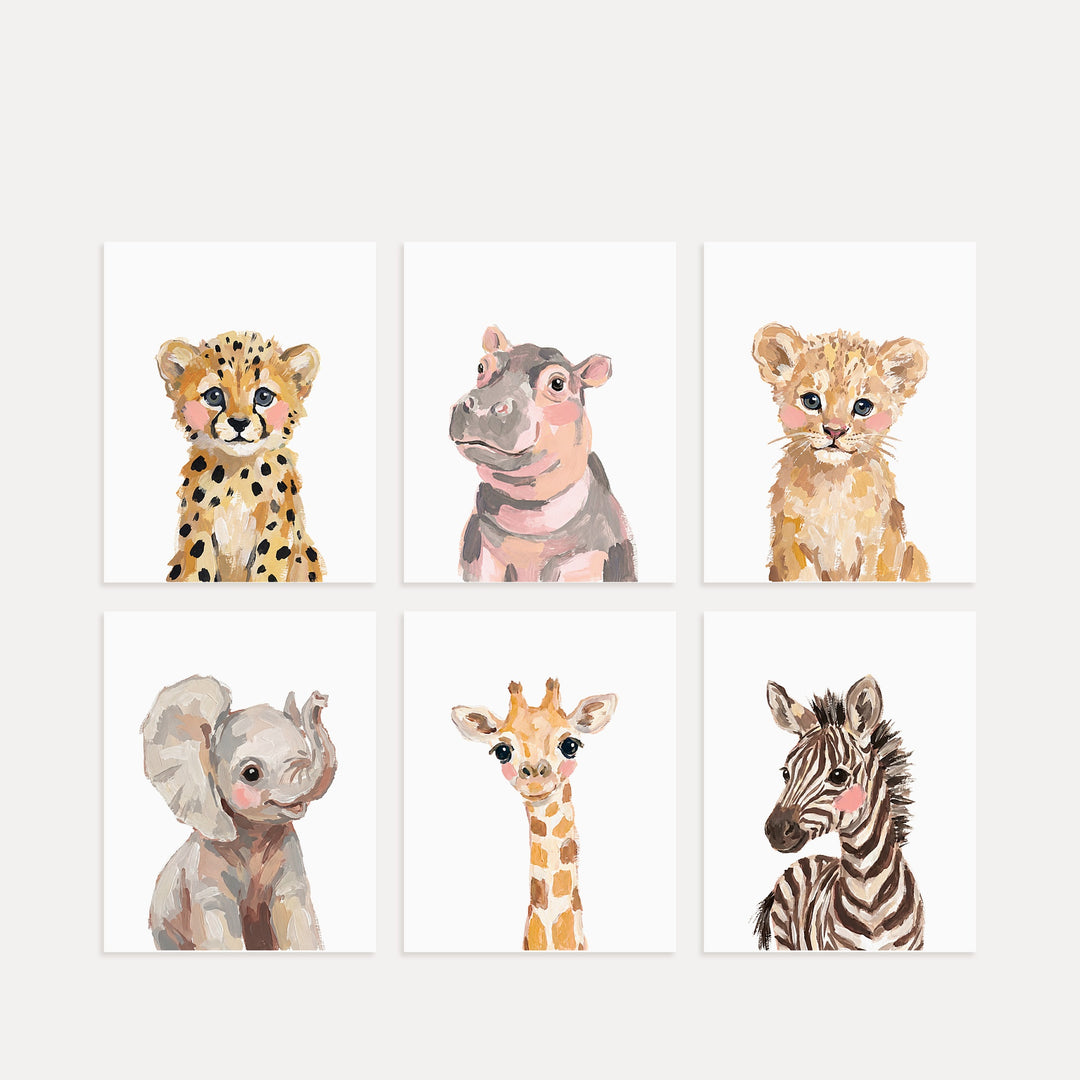 Little Painted Safari Pals Set of 6