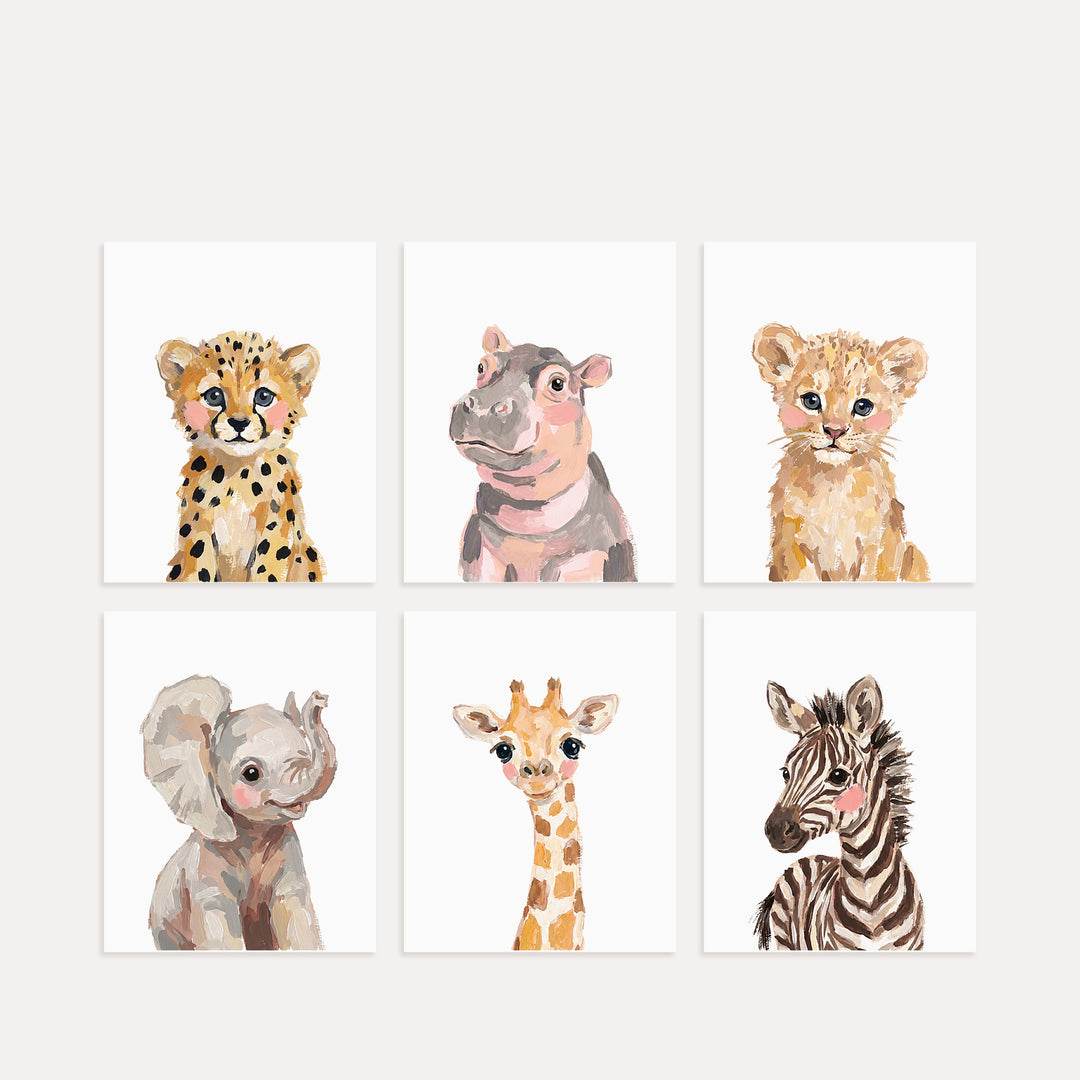 Little Painted Safari Pals Set of 6