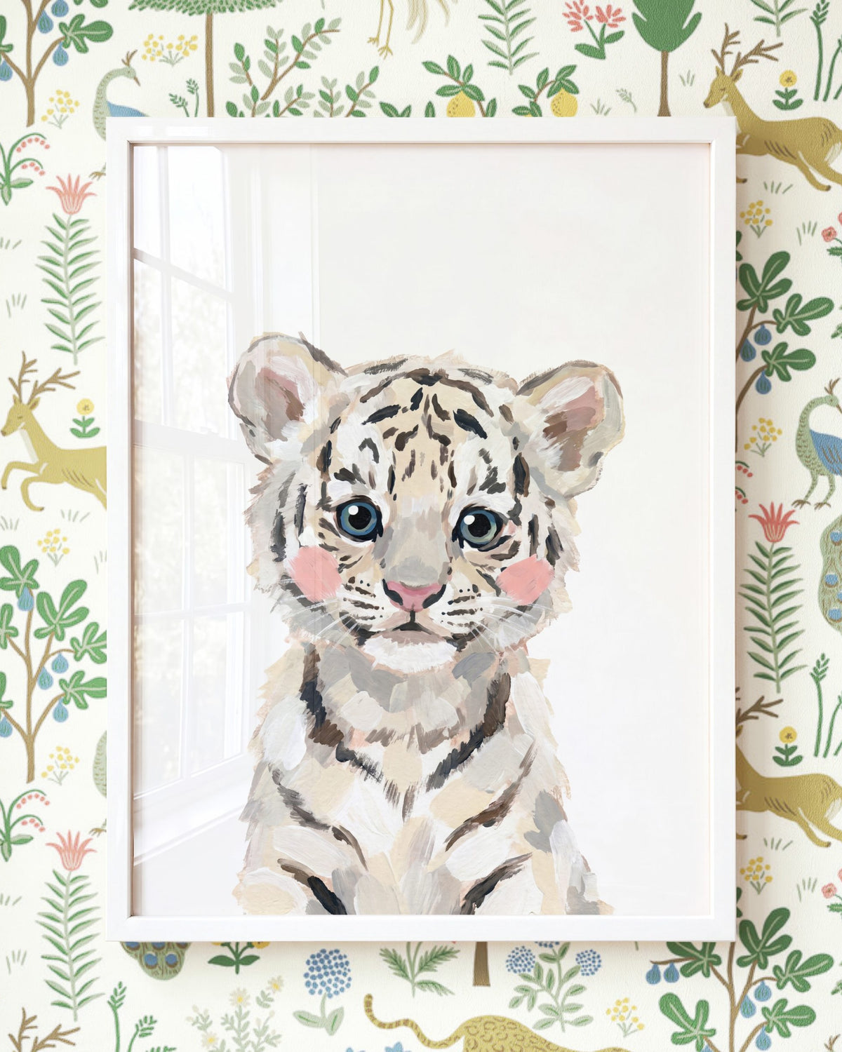 Little Painted Tiger-White - Framed Art