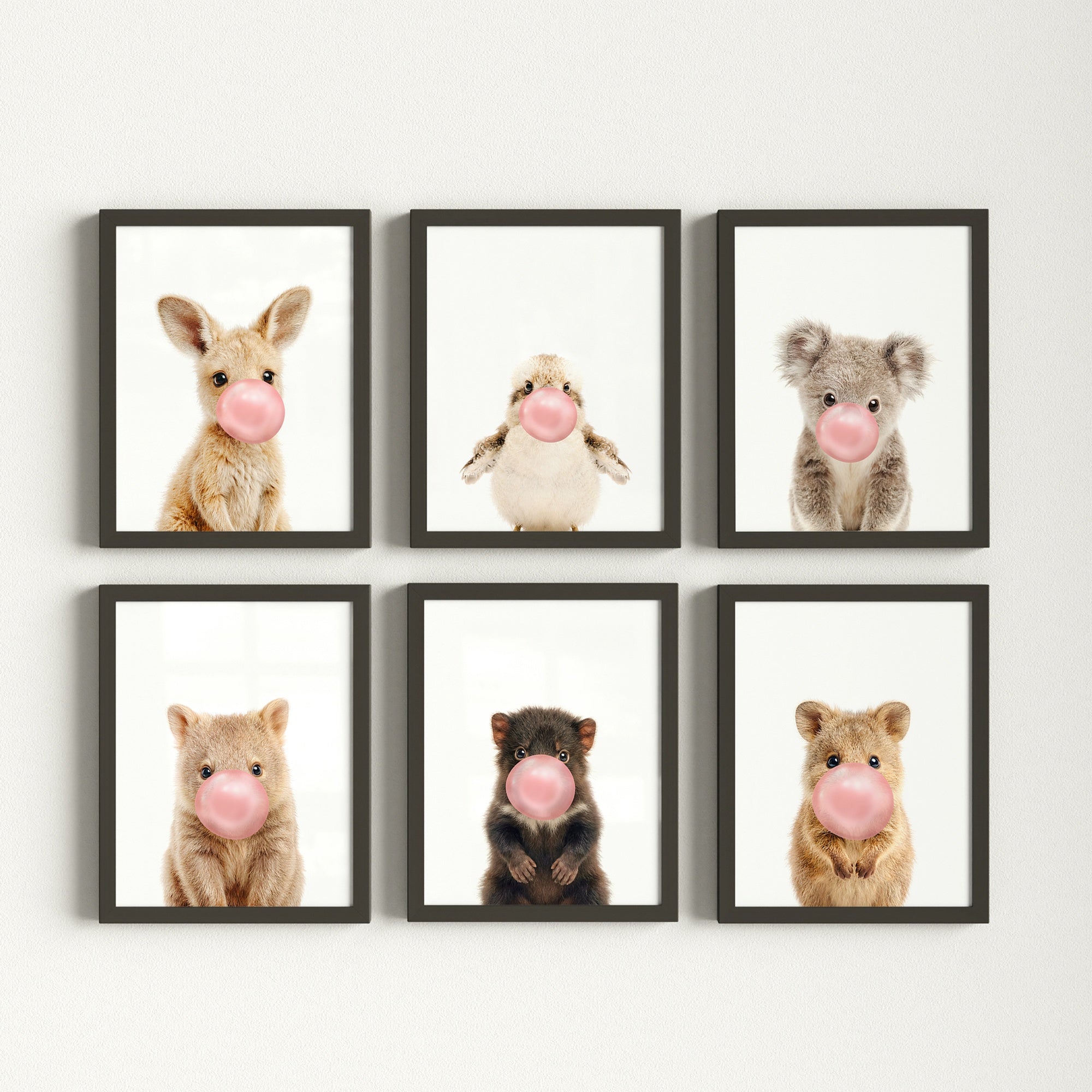 Australian Baby Animals Nursery Art Set of 6 - Classic · 5x7